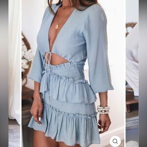 Elegant Blue Mini Dress